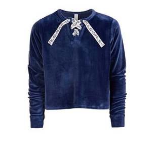 Felpa in Velluto Blu Scuro Ideology per Ragazze Grandi, Cappotto Invernale con Cappuccio e Lacci, Materiale in Tessuto - Product Image 1