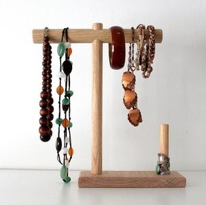 Support de présentation de bijoux en bois écologique personnalisé, design moderne, fait main, pour table, usage intérieur, finition soignée, vente en gros - Product Image 1