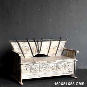 Vintage White Rustic <b>Sofa</b> for Home Furniture in Living Room Made of Wood - Product Image 6