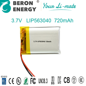 Batterie LiPo OEM/ODM 3,7 V 720 mAh pour enregistreur vocal et mini-ventilateur, 500 cycles - Product Image 1