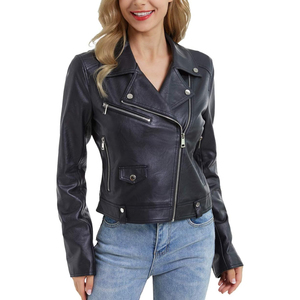 Veste en cuir pour femme, chic, mode urbaine, vêtement d'extérieur conçu pour le confort, la chaleur et le style décontracté quotidien - Product Image 2