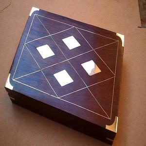 กล่องบรรจุภัณฑ์ของขวัญแต่งงานทำด้วยมือแบบโบราณกล่องของขวัญไม้หรูหราพร้อมโลโก้โลหะที่กำหนดเองกล่องช็อคโกแลตสไตล์โมร็อกโก - Product Image 5