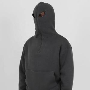 Unisex Vintage 100% Cotton <b>Hoodie</b> Drop Shoulder Full Zip Custom Screen Print <b>Ninja</b> Balaclava Streetwear Pocket Embroidered 6XL - Product Image 4