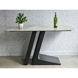 Juego de Mesa de Comedor Rectangular Moderno de 140x80cm con Cubierta de Cerámica de Alta Calidad y Patas de Hierro, Ensamblado y Extensible BA68193 - Product Image 4
