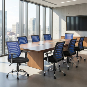 Modern Ergonomic Office Chair Adjustable Height Mesh Desk Chair Miami Blue/Black PP Swivel Chair for Office School Living <b>Room</b> - Product Image 3