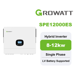 Onduleur hybride <span class=keywords><strong>Growatt</strong></span> <span class=keywords><strong>SPF</strong></span> <span class=keywords><strong>10000</strong></span> ES Plus Lithium Wifi monophasé double MPPT pour système solaire domestique à onde sinusoïdale pure, compatible réseau électrique - Product Image 1