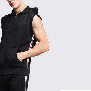 Conjunto de ropa deportiva unisex con logotipo personalizado para adultos, Jersey informal sin mangas, Sudadera con capucha, pantalones cortos, chándales con etiqueta privada, logotipo de Jogger - Product Image 6