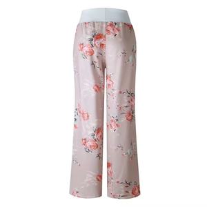 Pantalones rectos florales para mujer, pantalones de chándal de gimnasio y pantalón de cintura alta, estampado de algodón a la moda, envío directo, pantalón/pantalón para mujer - Product Image 3