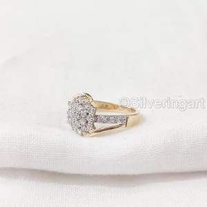 Anillo de Mujer con Circonita Cúbica Natural, Chapado en Oro Amarillo, Anillo Apilable Pequeño y Delicado, Joyería de Plata de Ley 925 - Product Image 6