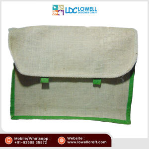 Haute qualité 100% jute naturel écologique Document sac blanc et vert Design personnalisable prix de gros de l'Inde - Product Image 2