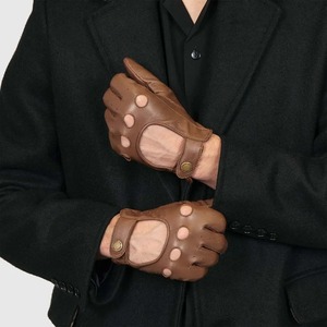 Primavera Otoño Hombres Guantes de cuero genuino Antideslizante Dedo completo Piel de cabra Life Driving Guantes masculinos en precio al por mayor - Product Image 4