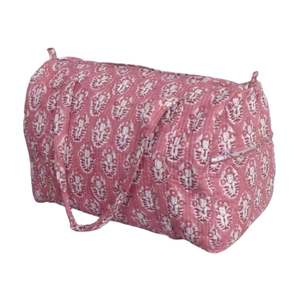 Bolsa de lona de viaje ecológica con estilo, suave algodón, bloque de mano, tela estampada con cremallera, lona de moda para cada - Product Image 1