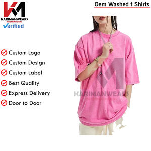 T-shirts unisexe en coton à manches courtes en vrac T-shirts vintage lourds avec couleurs mélangées Vêtements de base Tops pour hommes et femmes - Product Image 3