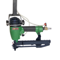 APLUS 90/40MAEH Agrafeuse pneumatique en alliage d'aluminium 40 mm avec support de main extensible, double déclencheur, couronne de 5,8 mm, chargeur long, 200 agrafes, avec cordon