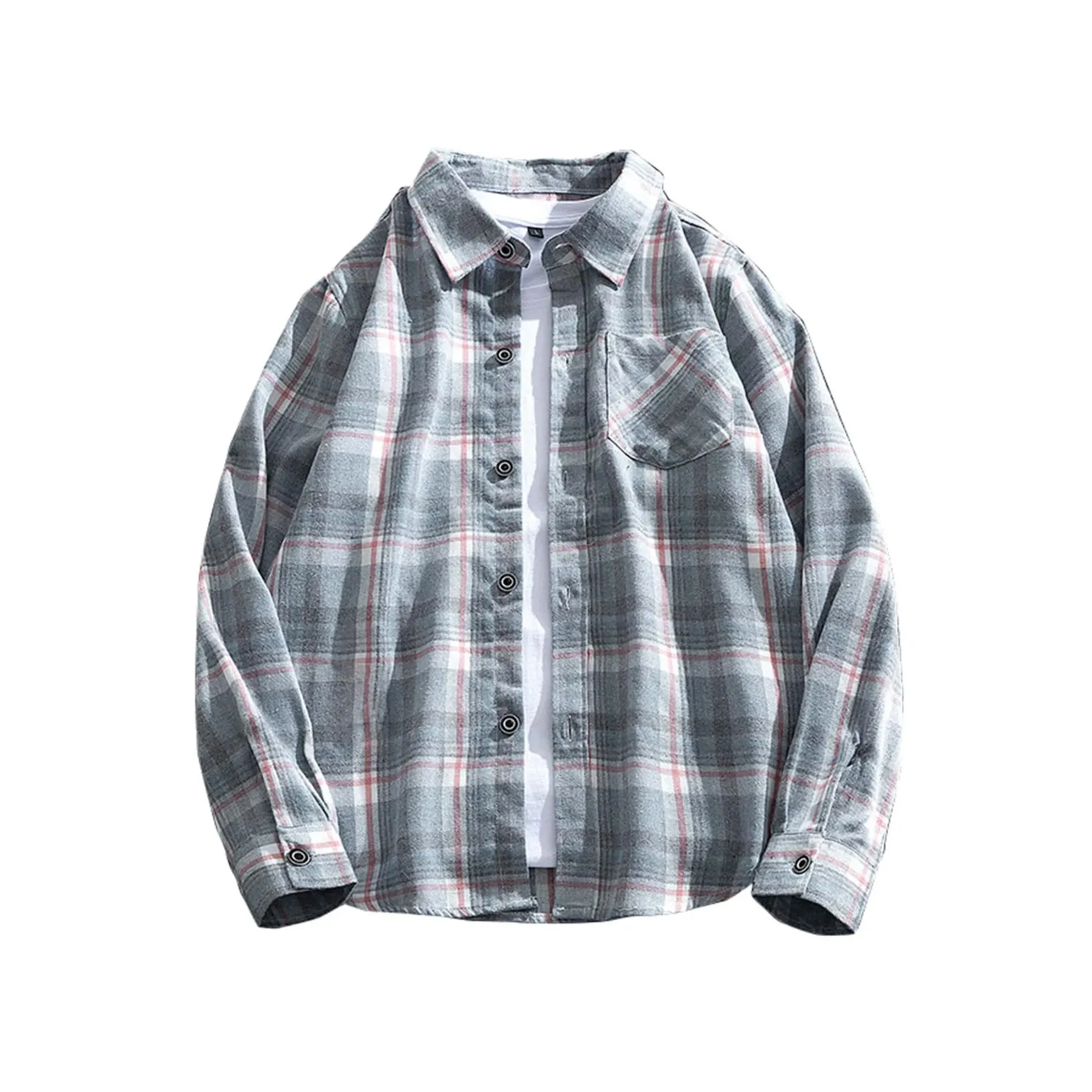 New Arrival High Quality Customized Logo Printing Full Sleeves Light Weight Men Flannel Shirt In Multi Colors