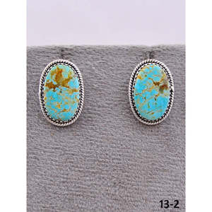 Hecho a Mano en el Suroeste # 8 Pendientes de Plata de Ley y Turquesa, Joyería Cultural Coleccionable - Product Image 2