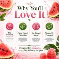 Gummies Protéinés de Qualité Professionnelle 17g Protéines Végétales Sans Sucre Bonbons Végétaliens Saveur Pastèque Snack Fitness OEM ODM
