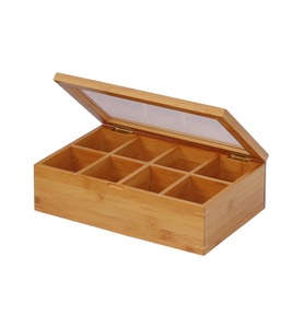 Boîte à épices en bois d'acacia, boîte à thé en bambou, 12 pouces, boîte à épices en bois naturel avec cuillère en bois - Product Image 6