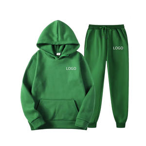 Ensemble de vêtements de sport deux pièces personnalisés pour hommes Sweat à capuche gris et pantalon de survêtement droit à jambes larges pour la salle de sport Combinaison de jogging imprimée - Product Image 5