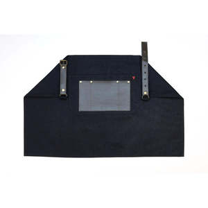 Delantal corto de lona negra estilo vaquero, diseño Gretel - Product Image 3