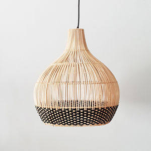 Pantalla de Lámpara de Ratán Hecha a Mano – Decoración Boho Ecológica para el Hogar, Lámpara de Ratán Grande para Interiores - Product Image 5