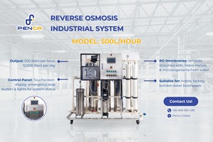 Machinerie industrielle de traitement de l'eau par osmose inverse OEM ODM Penca 500L/H avec système de filtration par pompe et moteur - Product Image 6