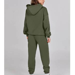 Ensemble de survêtement tendance pour femmes, coupe classique, deux pièces, veste zippée et pantalon de jogging, 100% coton, pour le sport ou un usage décontracté - Product Image 2