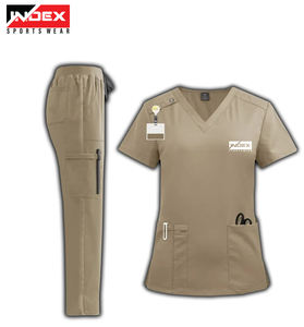 Personalizado de las mujeres 4 Way Stretch Spandex Enfermeras Scrub Sets Hospital Uniformes Scrub Suit - Product Image 5