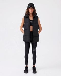 Chaqueta acolchada a prueba de viento para mujer, chaleco largo brillante de plumón de burbujas para invierno - Product Image 6