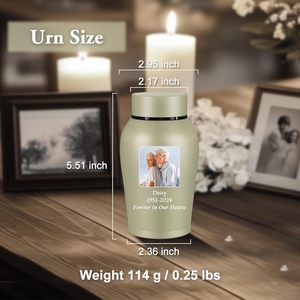 โกศสำหรับมนุษย์ขนาดเล็กสำหรับขี้เถ้าขี้เถ้าขี้เถ้าของผู้ชายผู้หญิงกำหนดขนาดเองโกศสแตนเลสโกศเคลือบทอง - Product Image 6