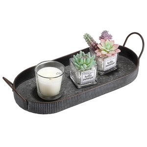 Elegante bandeja de servicio rectangular dorada con acabado liso, ideal para exhibir frutas y mejorar experiencias gastronómicas - Product Image 4