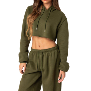 Vente en gros de survêtements pour femmes, nouveau design, vêtements d'hiver, 2 pièces, à capuche, logo et couleur personnalisables - Product Image 1