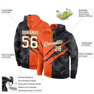 Sudadera con capucha con diseño de grafiti cosido personalizado al por mayor con éxito, Jersey deportivo 3D de Oro viejo blanco - Product Image 2