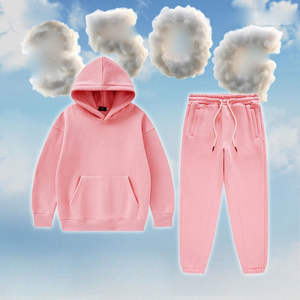 Ensemble de survêtements pour enfants, nouveau design, pantalons de survêtement et sweat-shirts superposés, impression personnalisée en relief, coton, survêtement évasé - Product Image 3