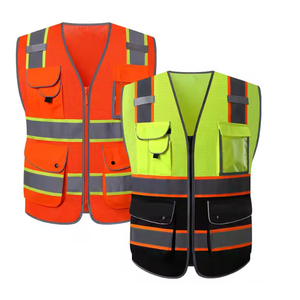 เสื้อกั๊กนิรภัยสะท้อนแสงทรงสูง2สีตัดกันสำหรับทุกเพศเสื้อกั๊กนิรภัยสำหรับผู้สำรวจความปลอดภัยโลโก้ตามสั่ง - Product Image 1