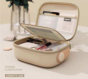 Bolsa de maquillaje de viaje impermeable EVA portátil personalizada para mujer, bolsa multifuncional para brochas cosméticas, cierre abierto, estilo caramelo a la moda - Product Image 2