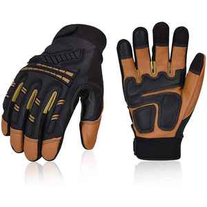 Última llegada precio barato piel de cabra grano cuero mecánico guantes conductor guantes Anti-Corte Anti-impacto funciones mecánico guantes - Product Image 1