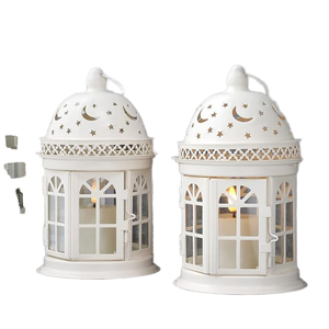 2 bougeoirs décoratifs en métal pour bougies, pour Noël, utilisation intérieure/extérieure, faits à la main - Product Image 1