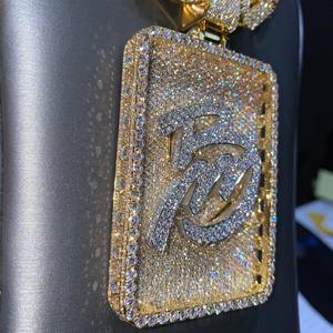 Personalizada de los hombres 3D brillante Buss joyería VVS Moissanite Pass Diamond Tester Iced Out Plated 3D bola colgante encanto - Product Image 1