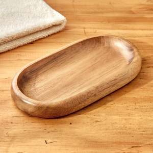 Tabla de Charcutería de Madera Industrial de Lujo, Plato de Servir Minimalista de Madera Maciza Natural con Asas de Metal, Bandeja de Servir - Product Image 4