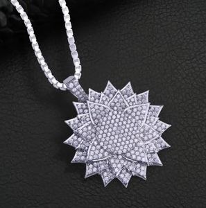 Collar con colgante de flor helada para niñas y mujeres, Plata de Ley 925, Zirconia cúbica, joyería ostentosa de Hip Hop, regalo para antófilo - Product Image 4