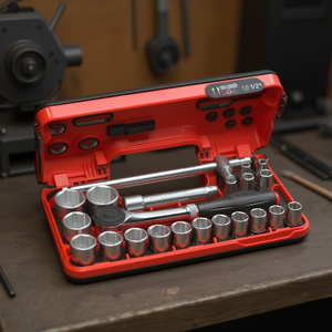 Jeu de douilles hexagonales métriques Facom 1/2'' avec cliquet (22 pièces) - Product Image 3