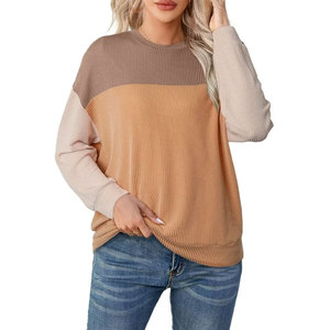 Sudadera con Bloques de Color Tie Dye Estampada y Elegante para Mujer, Blusa Casual de Manga Larga con Cuello Redondo y Logotipo Frontal, Ropa de Calle de Invierno - Product Image 2