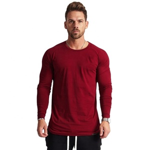 T-shirt d'été unisexe en coton de super qualité à manches longues avec logo personnalisé vêtements de sport surdimensionnés pour hommes respirant et confortable - Product Image 1