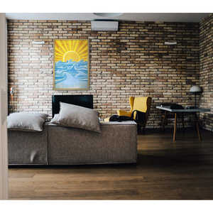 Póster en lienzo de Madeleine con olas del mar y sol amarillo para decoración de pared - Product Image 2