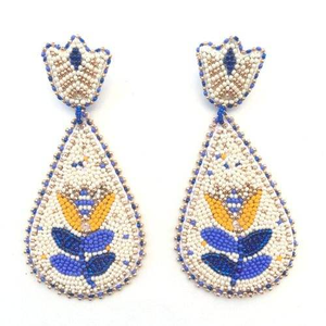 ต่างหูนกแก้วปักด้วยลูกปัดดีไซน์ทันสมัยเครื่องประดับแฮนด์เมดสุดน่ารักคุณภาพสูงจากอินเดีย - Product Image 2