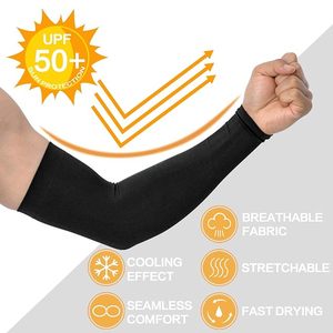 Manchons de bras unisexes en coton 100% (240g) à séchage rapide, respirants et anti-UV pour le sport en extérieur, la course et le cyclisme en été - Product Image 4