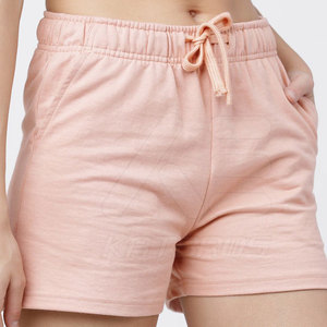 Shorts décontractés légers et respirants pour femmes avec cordon de serrage et taille mi-haute 100% coton coupe classique en vente en ligne - Product Image 6