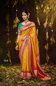 Dernier concepteur de Fab Zone Pure Georgette Soie Saree Zari Tissage Frontière Haute Qualité Ethnique Indien Pakistanais Parties Séquence - Product Image 5
