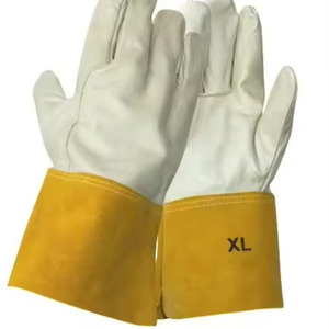 Gants de soudage de jardin en cuir Gants en cuir de chèvre Gants en cuir de travail de sécurité Industriels pour la construction - Product Image 2